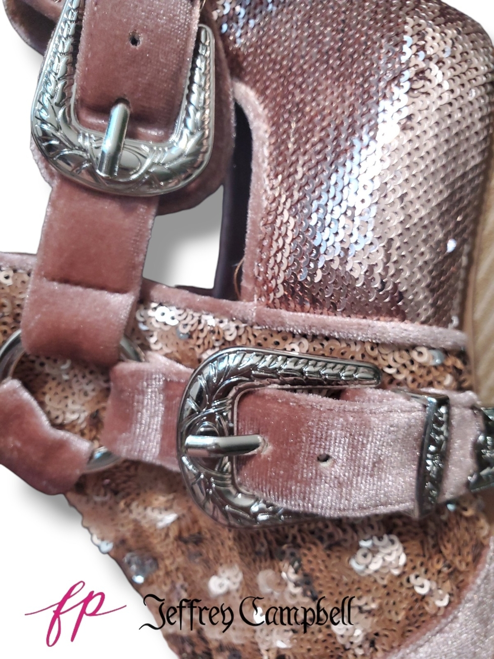 Jeffrey Campbell Free People Pink Sequin Velvet Icon Western Booties Size 10 - Picture 9 of 10